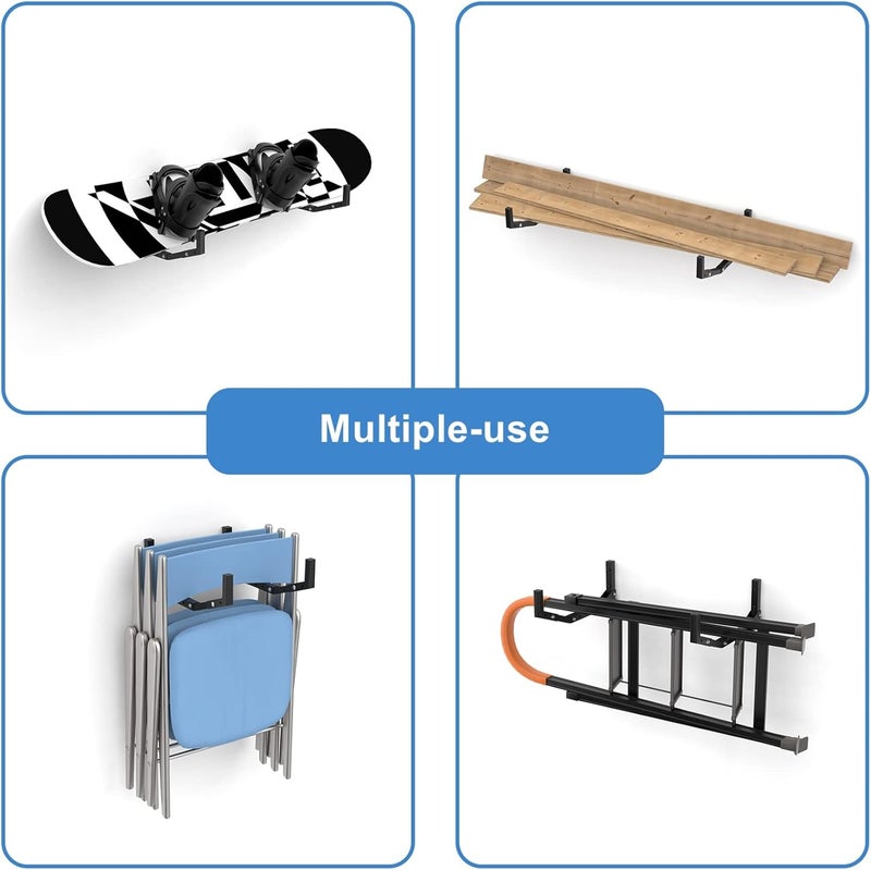 WALMANN Wall Mount Kayak Storage Rack, Kayak Hooks for Garage Wall Hangers for Kayak, Surfboard, Skiis, Snowboard, Paddle Board - Image 5